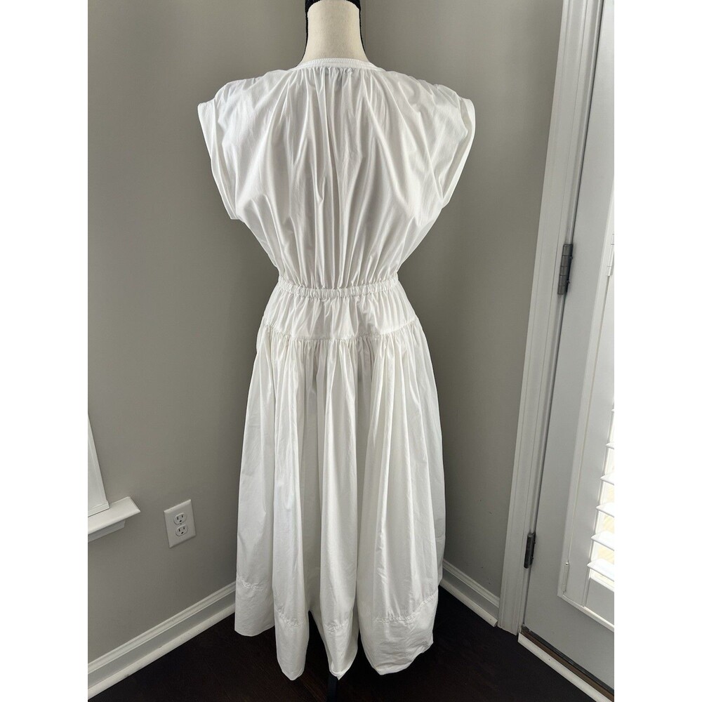 J. Crew White Midi Dress with Drawstring Waist - Picture 3 of 14